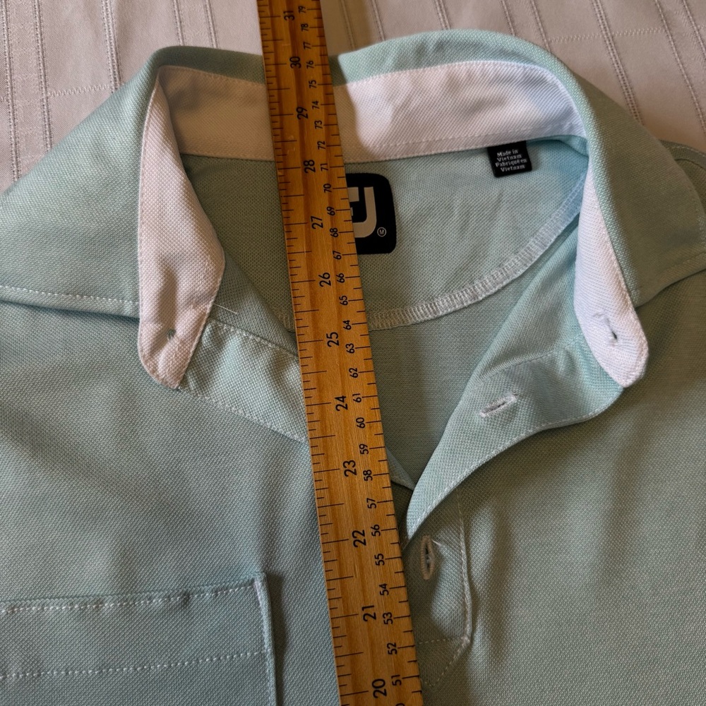 FootJoy FJ Golf Polo Shirt Men's Medium Light Green Donalda Club Performance - Picture 10 of 10